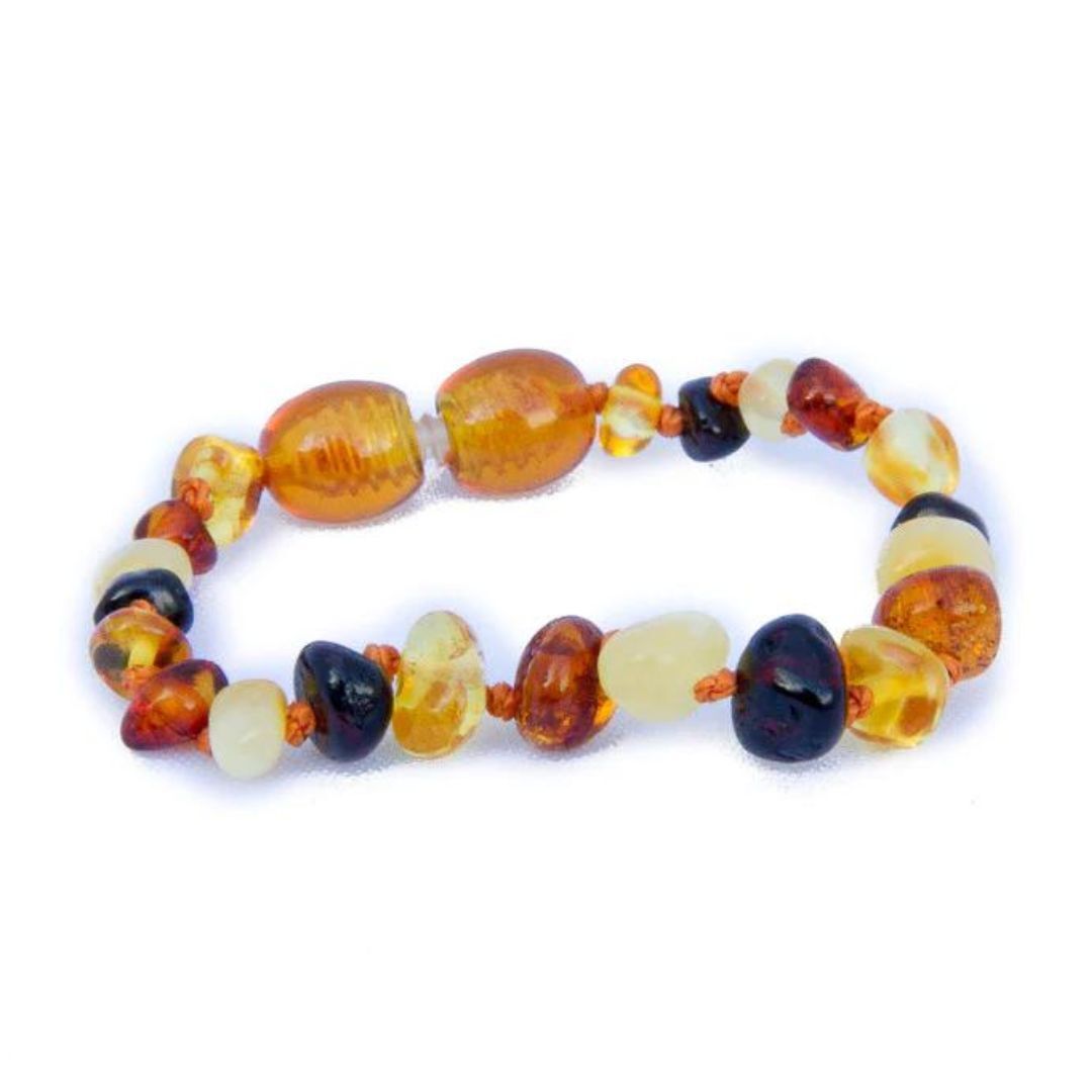Multicolour Baltic Amber Teething Bracelet NQ Babies Kids